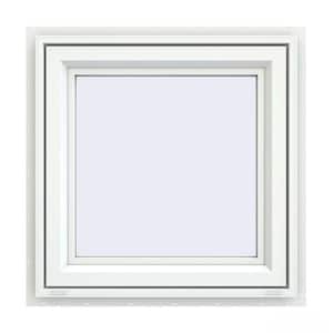 23.5 in. x 23.5 in. V-4500 Series White Vinyl Left-Handed Casement Window with Fiberglass Mesh Screen