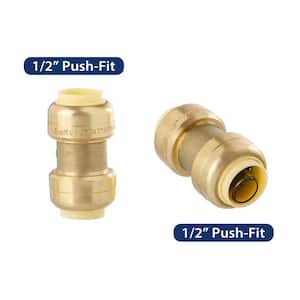 1/2 in. Brass Push- Fit Coupling (2- Pack)
