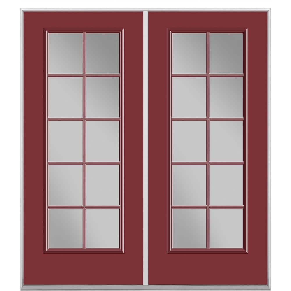 72 in. x 80 in. Red Bluff Steel Prehung Right-Hand Inswing 10-Lite Clear Glass Patio Door in Vinyl Frame, no Brickmold price history on PriceWatchPro