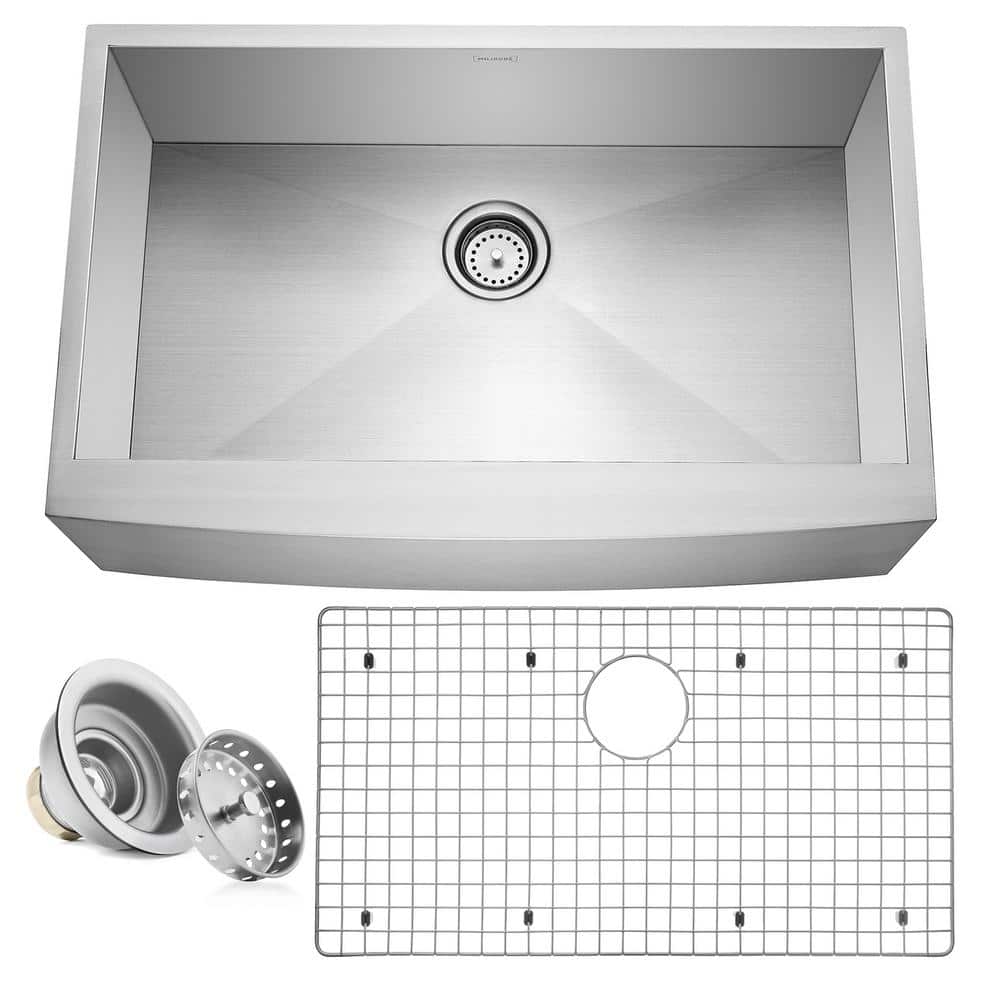 33" Stainless Steel Farmhouse Apron Single Bowl Kitchen Sink