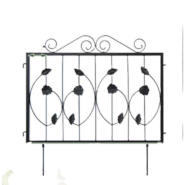 23.5 in. Metal Decorative Garden Fence with 8 Panels Animal Barrier