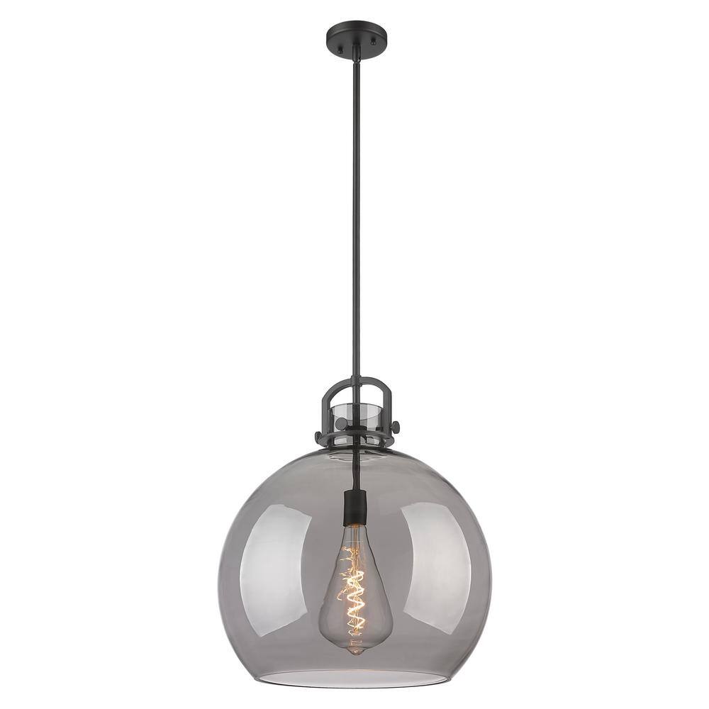 Newton Sphere 100-Watt 1-Light Matte Black Shaded Pendant Light Tinted Glass Shade price history on PriceWatchPro