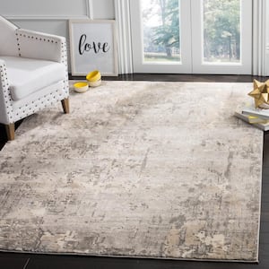 Meadow Gray 7 ft. x 7 ft. Square Abstract Distressed Area Rug