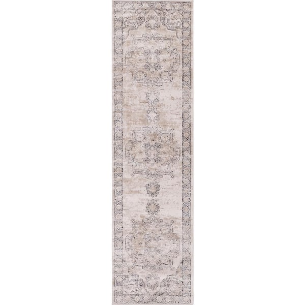 Unique Loom Portland Canby Ivory/Beige 2 ft. 2 in. x 8 ft. Runner Rug