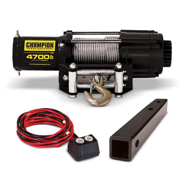 Champion Power Equipment 4,700 lb. 12-Volt ATV/UTV Winch Kit