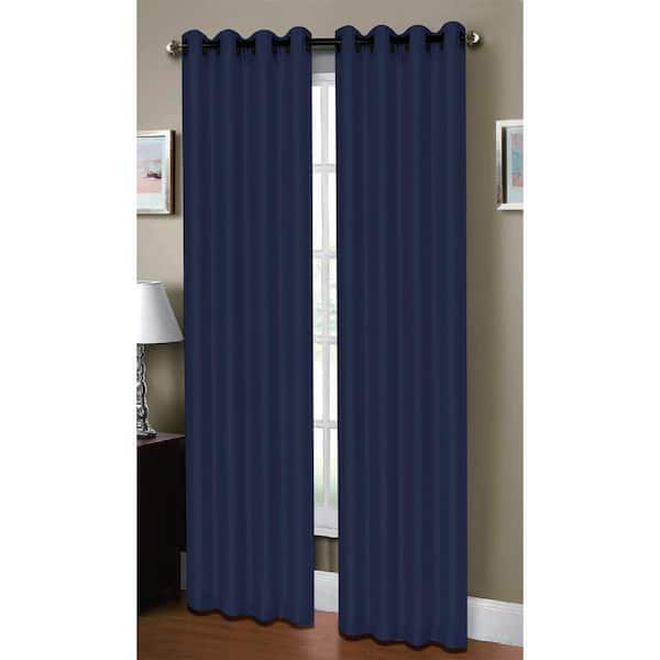 Window Elements Indigo Solid Grommet Room Darkening Curtain - 54 in. W x 96 in. L  (Set of 2)