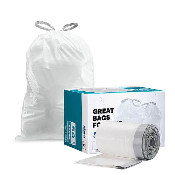 Plasticplace Simplehuman® Code Q Compatible‚ 13-17 Gallon / 40-65 Liter  White Trash Bags‚ 25.25 X 32.75 (200 Count) : Target