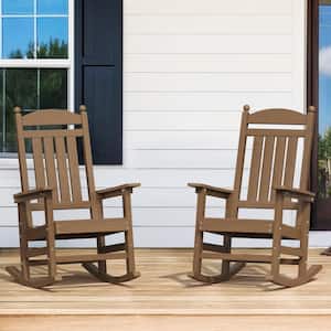 Oscar Brown HDPS Recycled Plastic Weather-Resistant Adirondack Porch Rocker Patio Outdoor Rocking Chair Set of 2