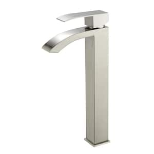 Single Handle Single Hole Vessel Sink Faucet in Brushed Nickel