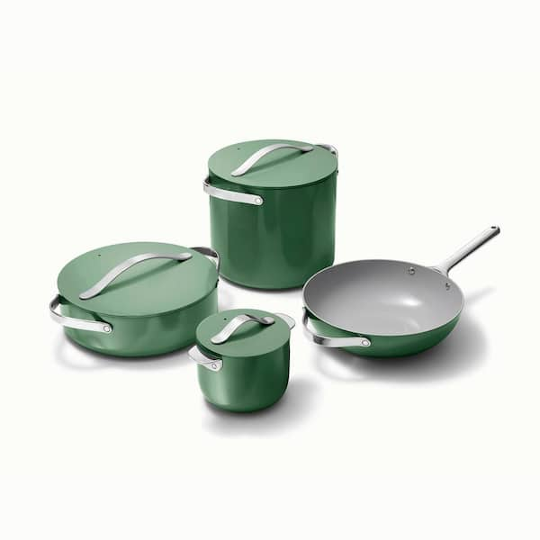 Cookware+ 8-Piece Ceramic Nonstick Cookware Set in Sage