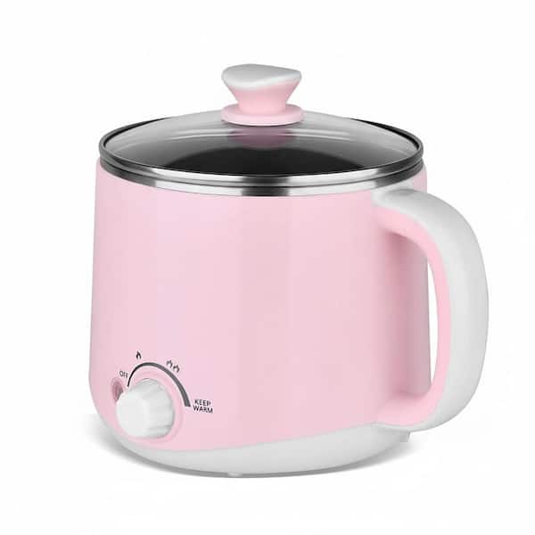 1.6 Liter Stainless Steel Electric Hot Pot with Dual Power, Keep Warm, Overheat and Boil Dry Protection, Glass Lid