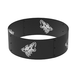 Decorative NHL 36 in. x 12 in. Round Steel Wood Fire Pit Ring - Arizona Coyotes