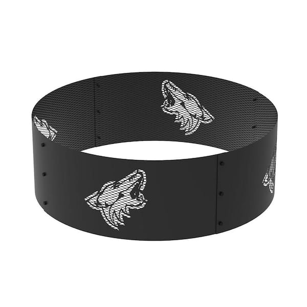 BLUE SKY OUTDOOR LIVING Decorative NHL 36 in. x 12 in. Round Steel Wood Fire Pit Ring - Arizona Coyotes