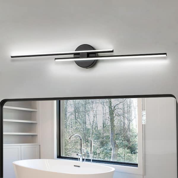 Bourget 31.49 in. 1 Light Black LED Vanity Light Bar with 6000K for Bathroom, Bedroom, Living Room