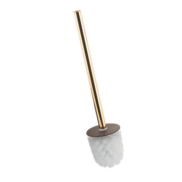 Bath Bliss Ceramic White and Gold Toilet-Brushes, 1 Pack