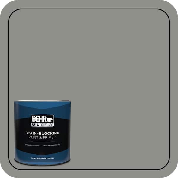 BEHR ULTRA 1 qt. #PPU24-20 Letter Gray Satin Enamel Exterior Paint & Primer