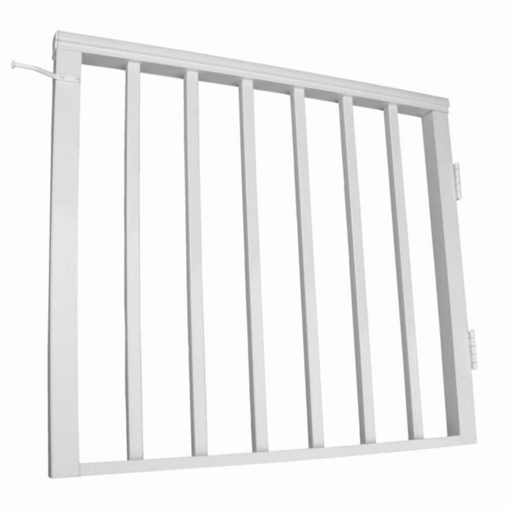 36 in. x 36 in. White Pre-Built Metal Single Panel Walk Though Gate with 1 in. Square Balusters price history on PriceWatchPro