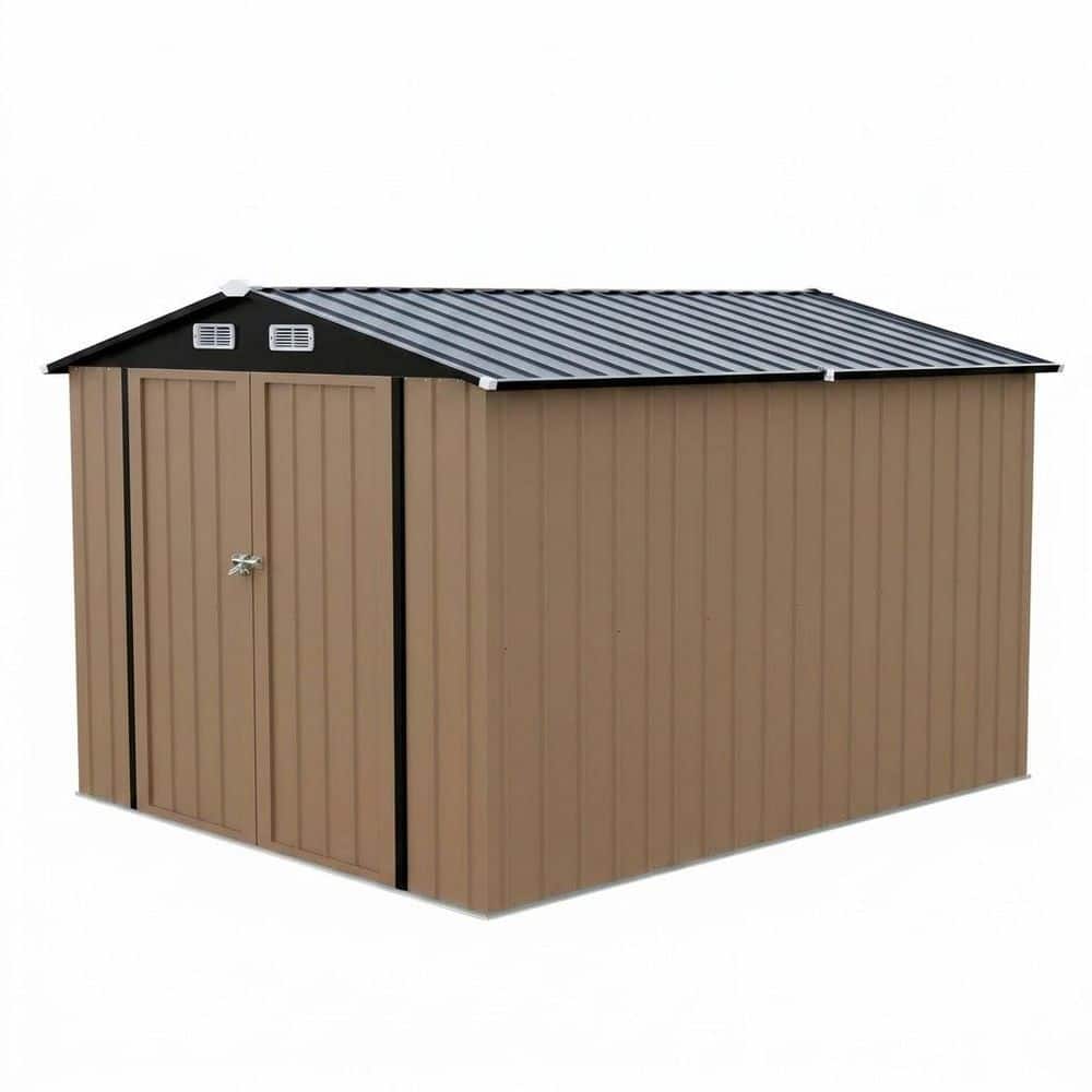 8 ft. W x 10 ft. D Metal Outdoor Tool Shed with Durable Double Doors