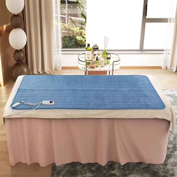 1 in. 71 x 30 in. Twin Size Heating Mattress Pad Warmer with 5 Heating Levels 8H Timer Blue