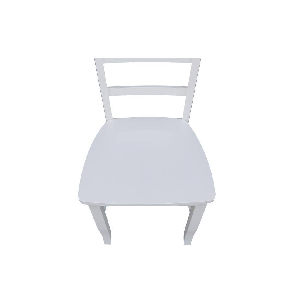 Elegant White Solid Parawood Ladderback Side Chair Set
