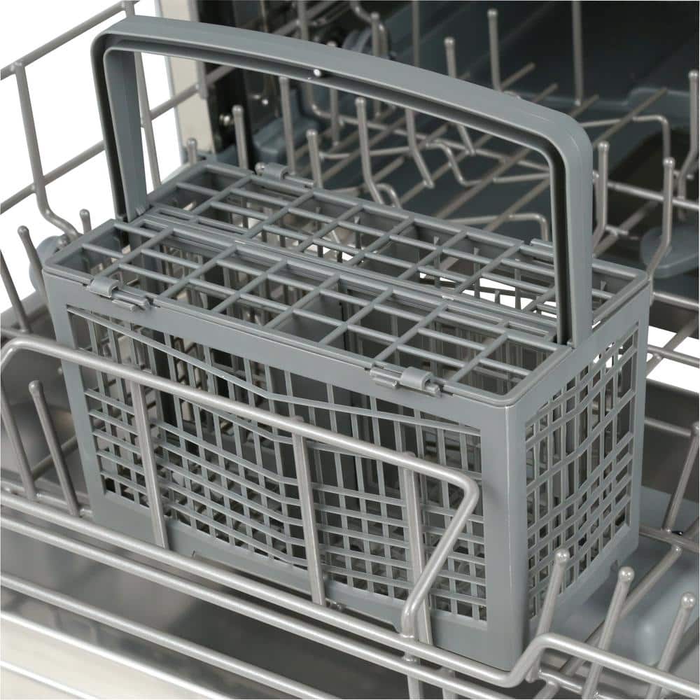 Silver Compact Countertop Dishwasher with Front Control Panel