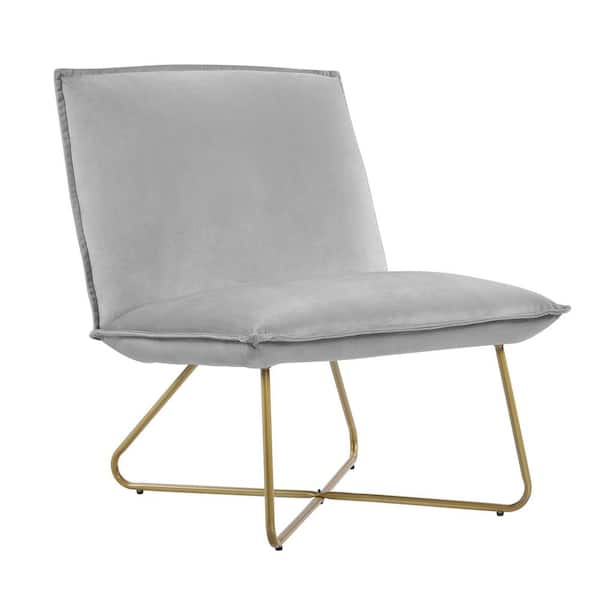 Lauralee Light Gray Polyester Accent Side Chair