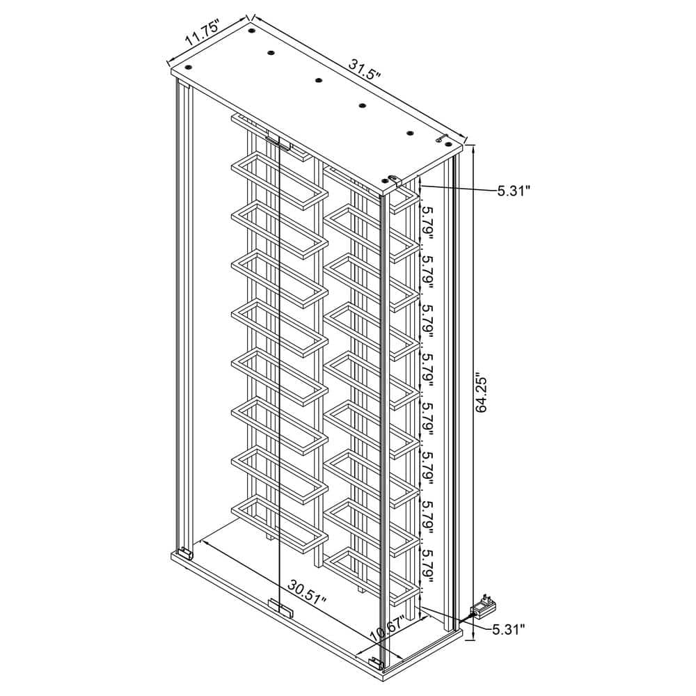 Montara Chrome Tempered Glass Lighted Curio Cabinet