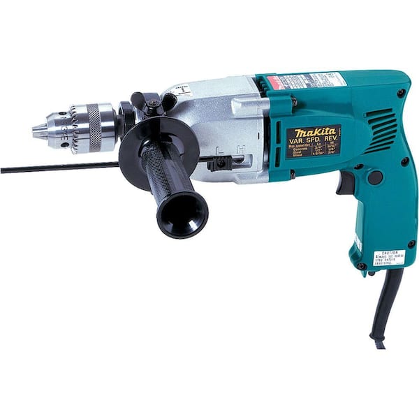 Makita 6 Amp 3/4 in. Corded 2-Speed Hammer Drill with Depth Gauge Chuck Chuck Key Side Handle and Tool Case