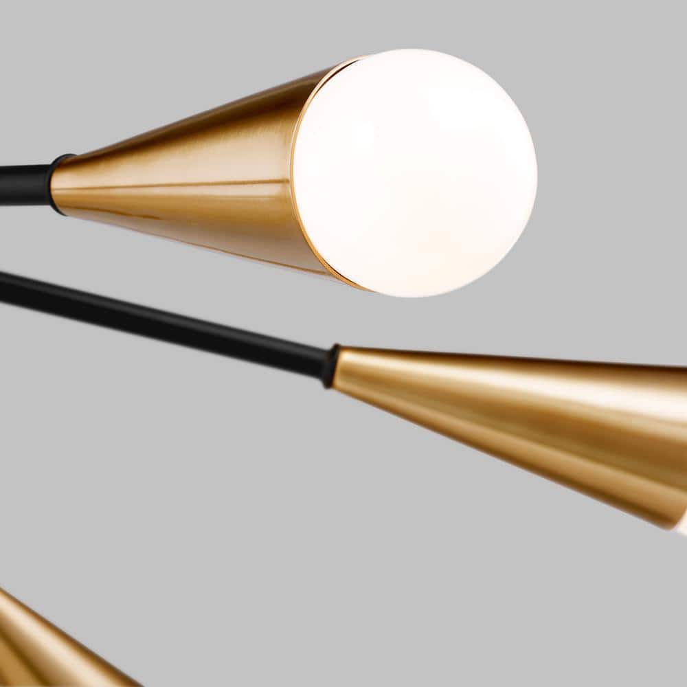 Clive Satin Brass 25" Modern Half-Sputnik Flush Mount