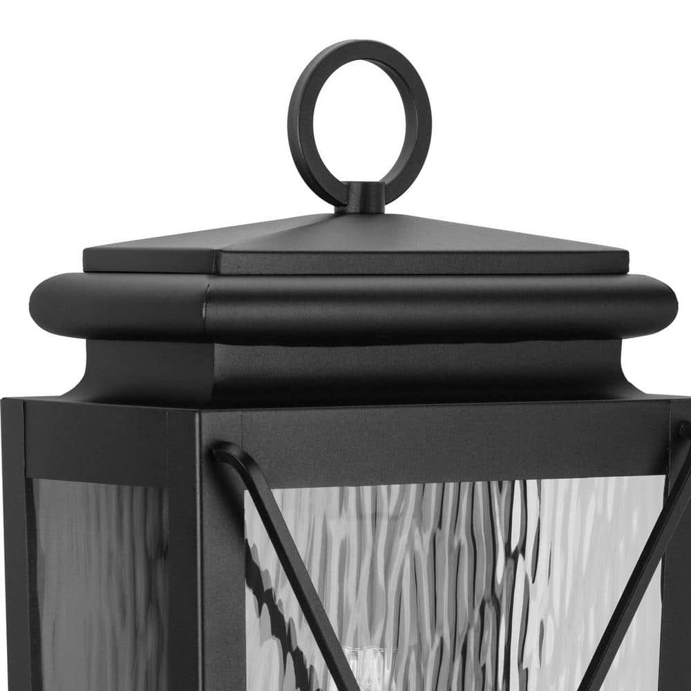 Wakeford Textured Black Steel Outdoor Wall Lantern