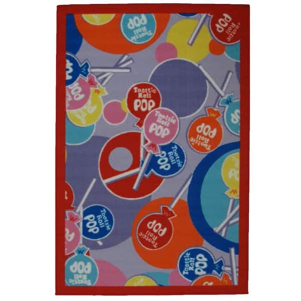 LA Rug Tootsie Roll Pop Multi Colored 2 ft. x 2 ft. Area Rug
