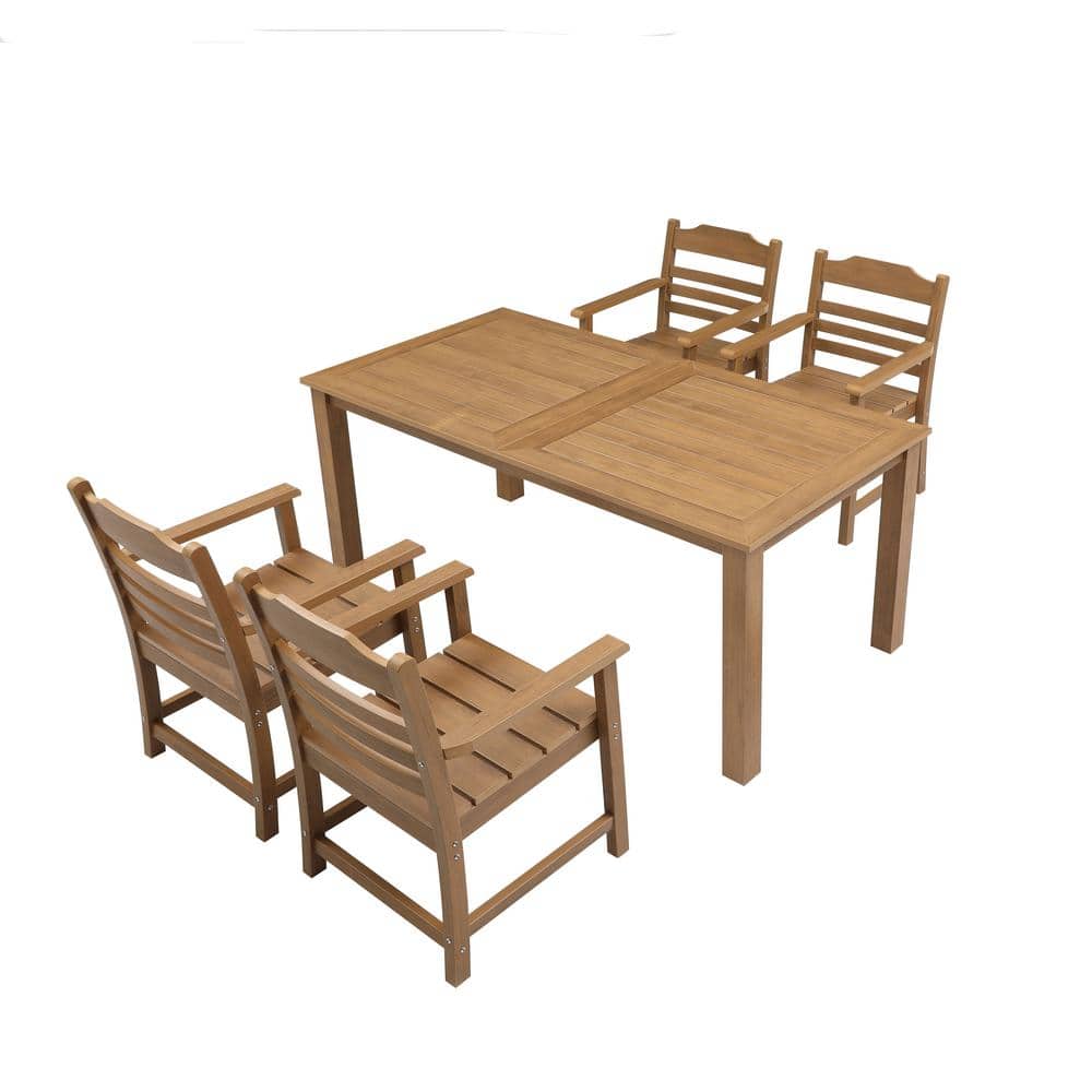 5-Piece Outdoor Serving Bar Set, 4 Dining Chairs and a Table, Backyard Conv