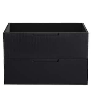 29 in. D x 17.9 in. W x 18.5 in. H MDF Floating Bath Vanity Cabinet Without Top in Black with 2-Drawers