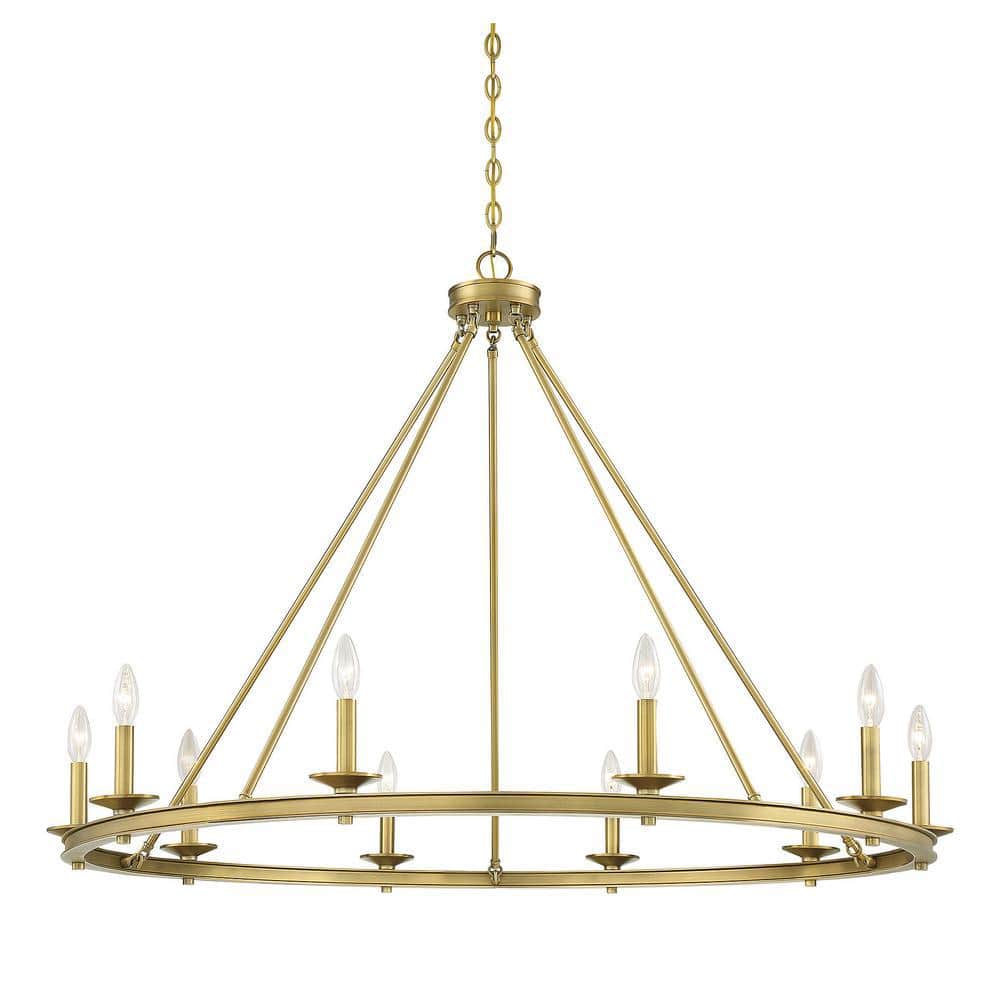 Middleton Warm Brass 10-Light Modern Farmhouse Chandelier