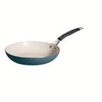 Style Simple Cooking 10 in. Aluminum Ceramic Nonstick Frying Pan in Teal