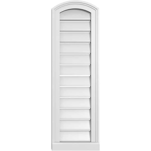 Ekena Millwork 12 in. x 36 in. Arch Top Surface Mount PVC Gable Vent: Decorative with Brickmould Sill Frame