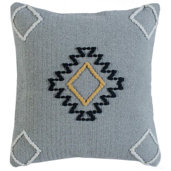 Unbranded Scandinavian Gray Diamond Motif Cozy Poly Fill 20 in. x 20 in. Indoor Throw Pillow