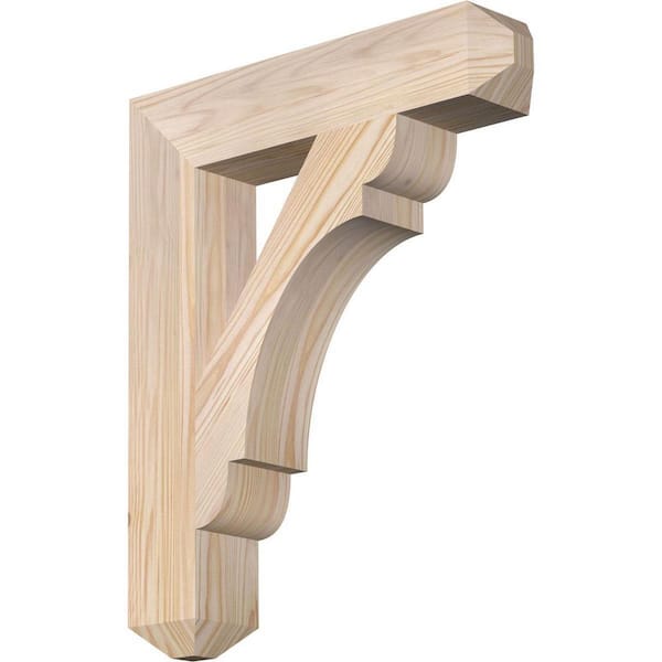 Ekena Millwork 3.5 in. x 22 in. x 18 in. Douglas Fir Olympic Craftsman Smooth Bracket