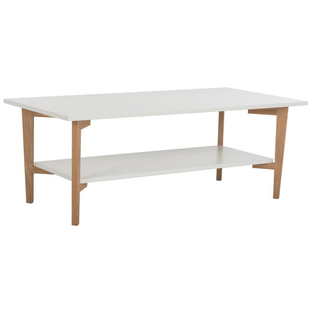 Caraway 47" White and Oak Rectangular Coffee Table