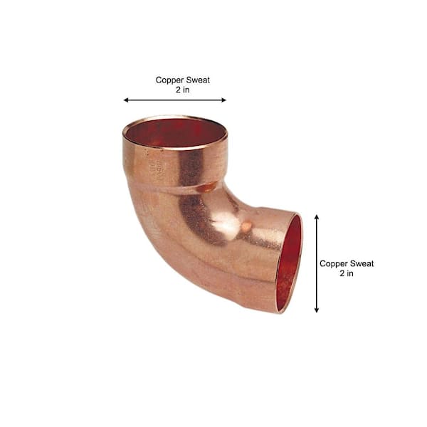 2'' fitting Libra Supply 2 inch 2-inch DWV 90 Degree Wrought Copper Elbow CxC 