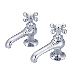 8 in. Widespread 2-Handle Basin Cocks Bathroom Faucet in Triple Plated Chrome