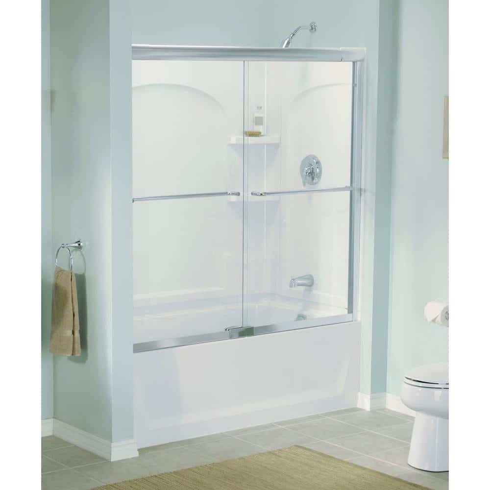 STERLING Finesse 57.5 in. x 55.75 in. Frameless Sliding Tub Shower Door