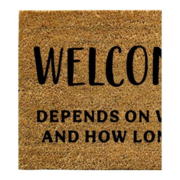 Black and Brown 16 in. x 28 in. Nature Coir Welcome to the Sh*tshow Door Mat