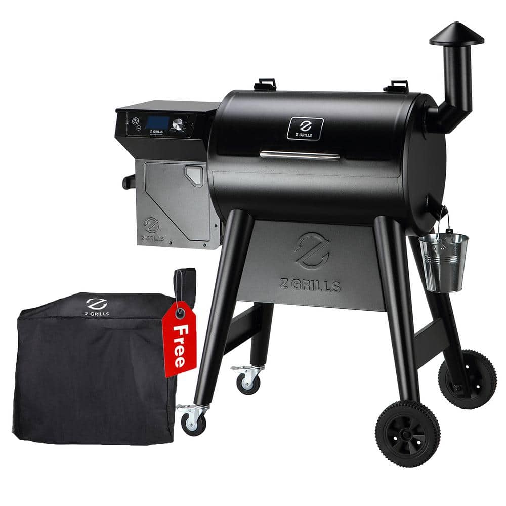 Z GRILLS Wood Pellet Grill Smoker with Wireless Meat Probe Thermometer, 450  Sq in Cooking Area for Outdoor BBQ, Smoke, Bake and Roast, 450APro