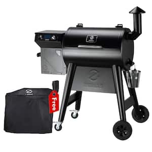 459 sq. in. Pellet Grill and Smoker in Black with Grill Cover Included