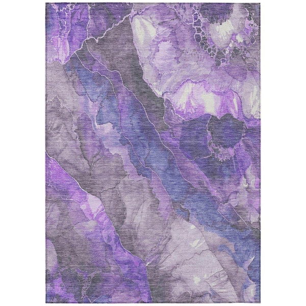 Chantille Machine Washable Indoor/Outdoor Abstract ACN1864 Lavender 3 ft. x 5 ft. Accent Rug