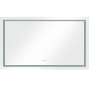 72 in. W x 40 in. H Rectangular Frameless Dimmable Anti-Fog Wall Bathroom Vanity Mirror in White