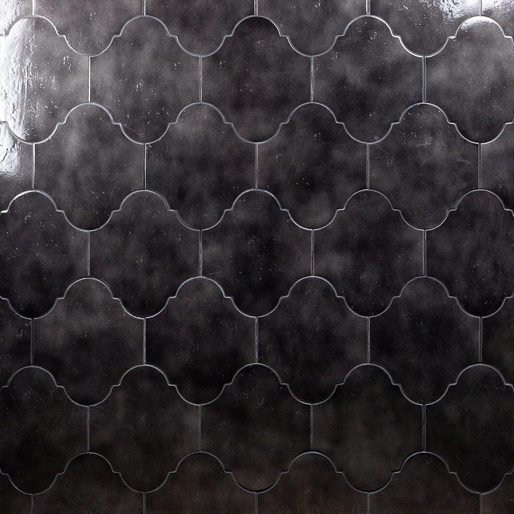 Appaloosa Arabesque Black 8 in. x 10 in. 10mm Polished Porcelain Floor and Wall Tile (18-piece 10.54 sq. ft. / box) -  Ivy Hill Tile, EXT3RD101659