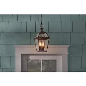 Glenneyre 2-Light Oil-Rubbed Bronze French Quarter Gas Style Outdoor Hanging Pendant Light with Clear Glass