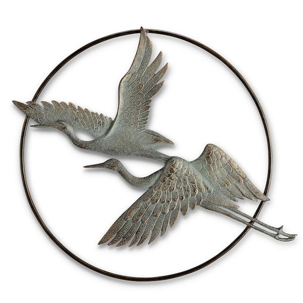 Unbranded Herons in Flight Design Aluminum Bronze Finish Wall Art